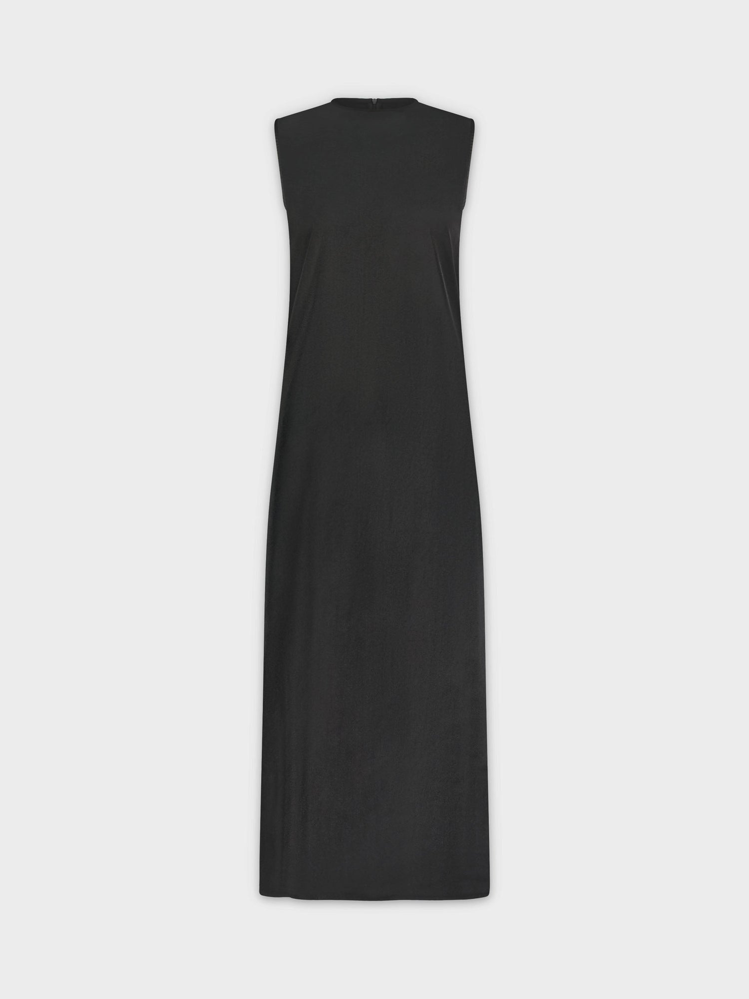 Sleeveless Satin Dress-Black