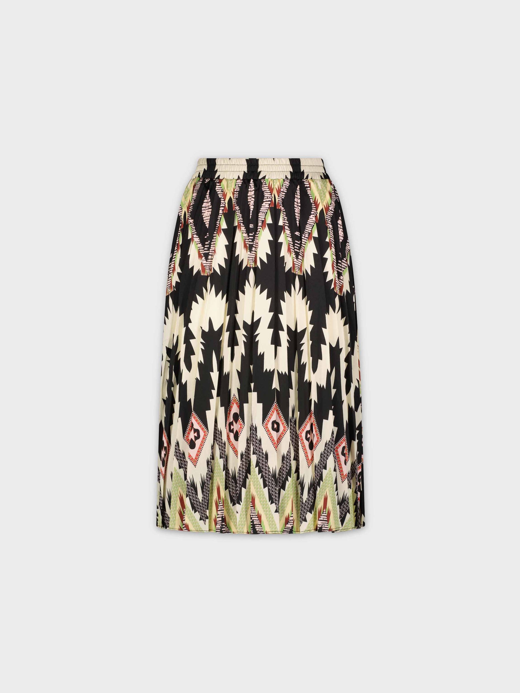 COVERED BAND PLEATED SKIRT 26"-AZTEC