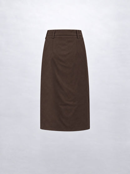 Pencil Skirt-Dark Brown