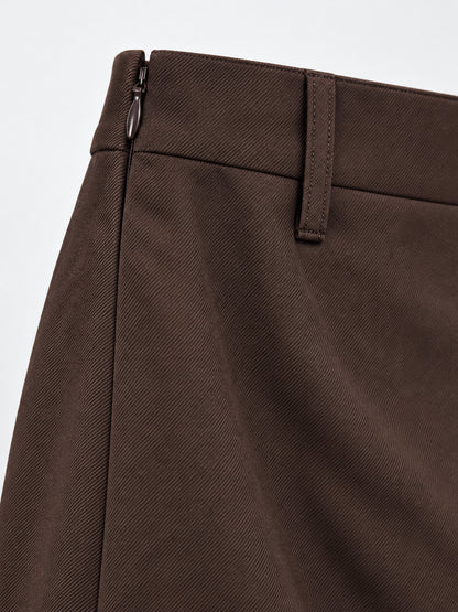 Pencil Skirt-Dark Brown
