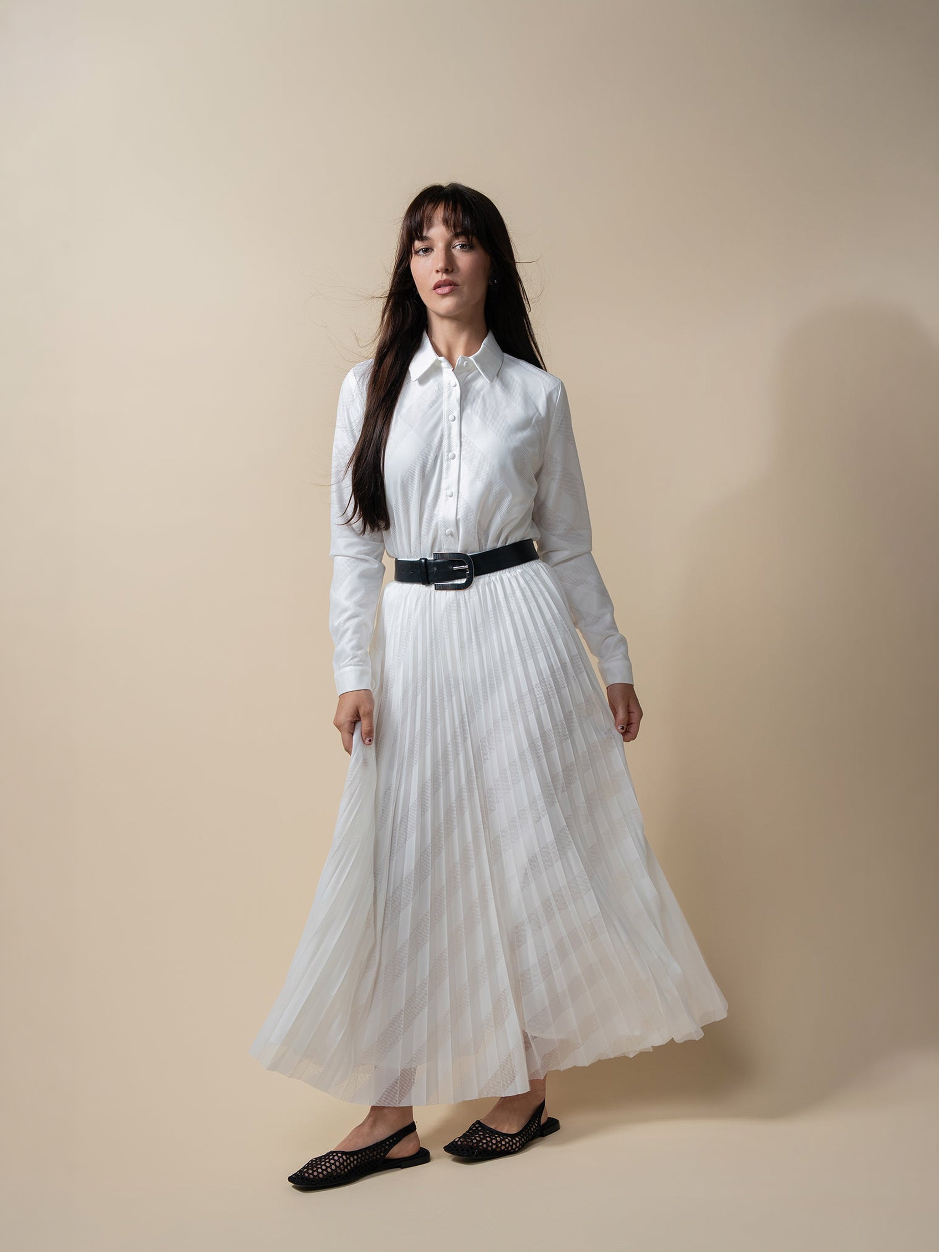 Perforated Blouse-White