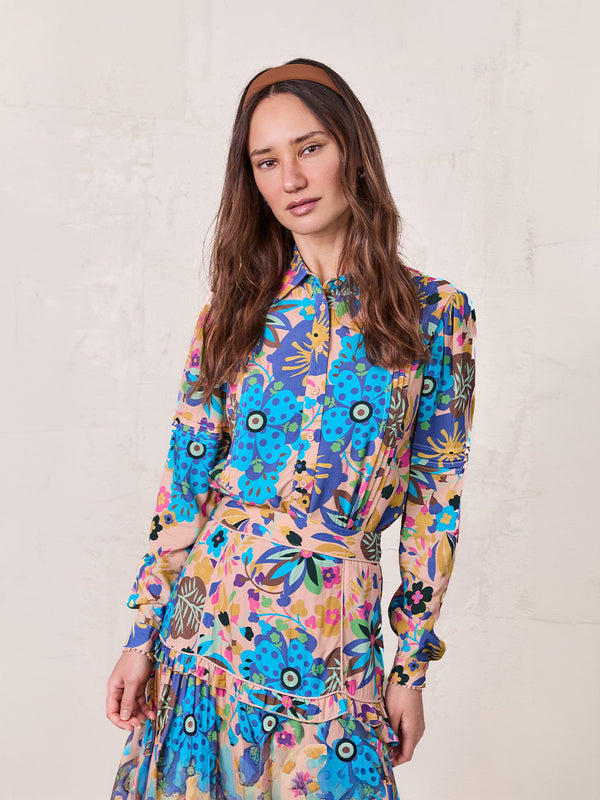 Pintuck Detail Blouse-Peach Craze