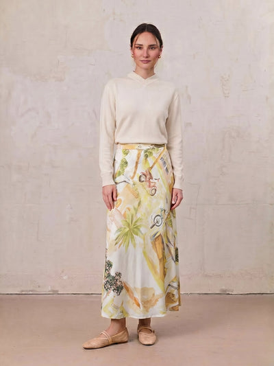 Printed Flare Skirt-City Street