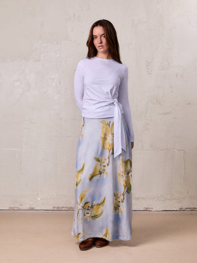 Printed Flare Skirt-Sunshine Floral