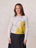 Printed High V Lightweight Sweater-Flower Burst