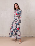 Printed Stitched Pleated Skirt-Floral