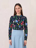Printed Sweater-Navy Floral