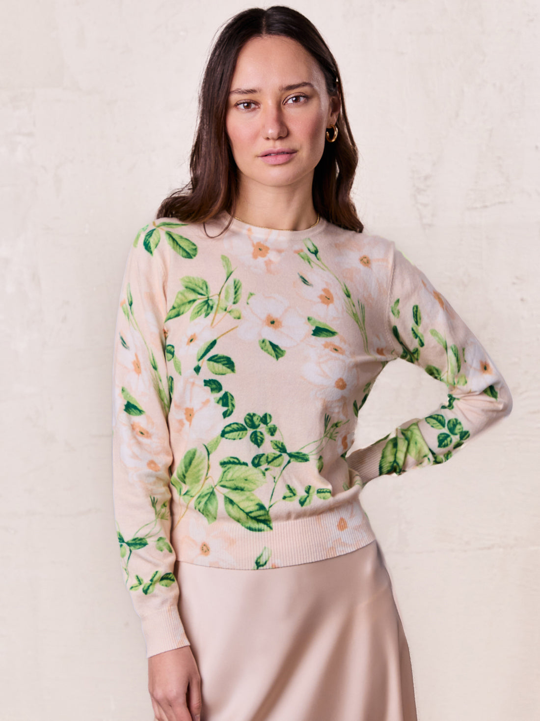 Printed Sweater-Spring Flower