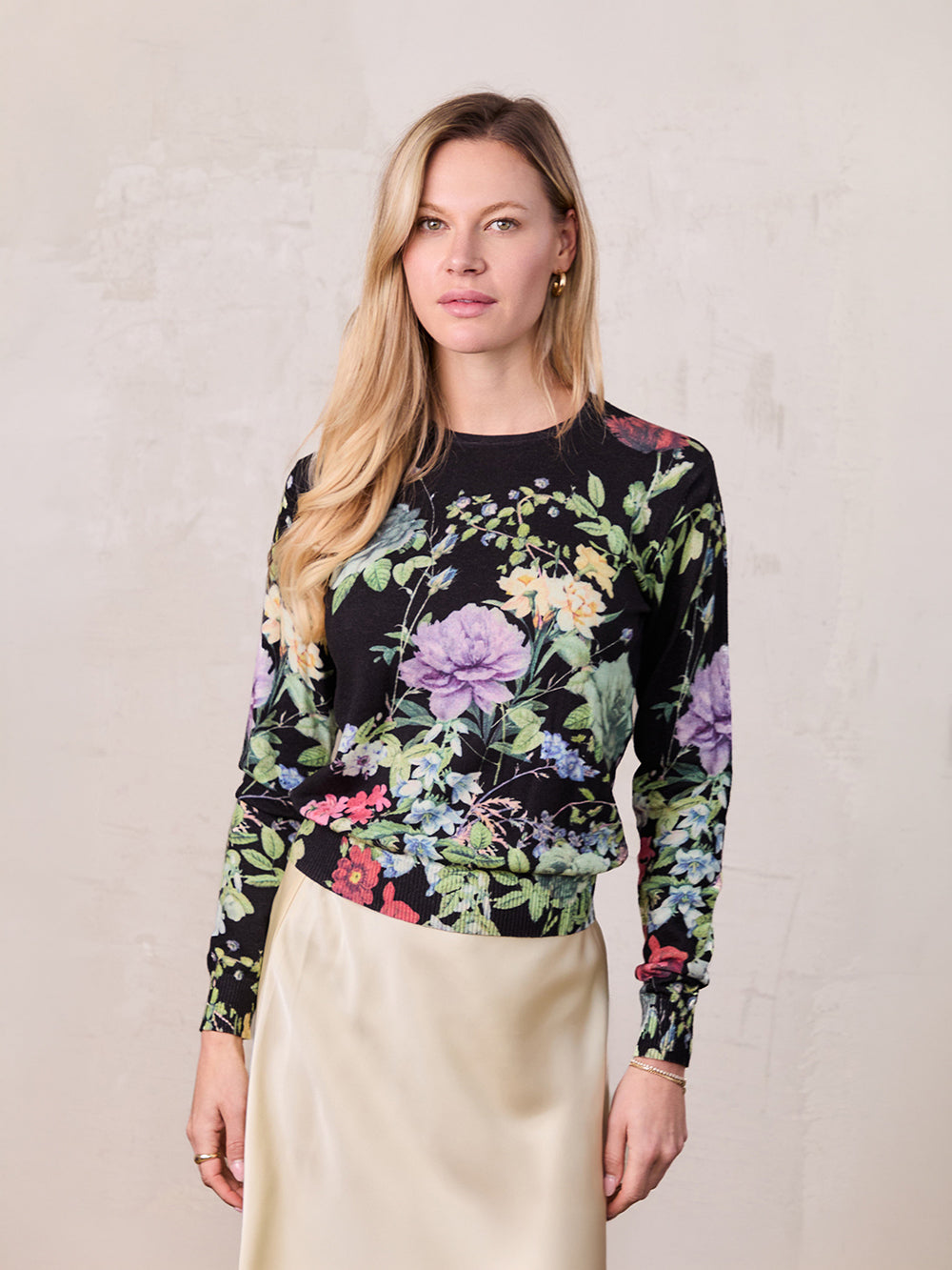 Printed Sweater-Vibrant Floral