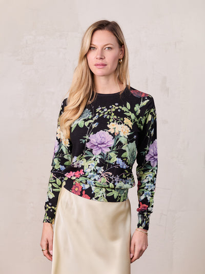 Printed Sweater-Vibrant Floral