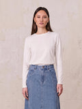 Ribbed Crew Bomber-White