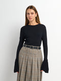 Ruffle Cuff Sweater - Black