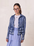 Ruffle Layer Jacket-Washed Denim