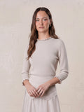 Ruffle Sweater-Ice Latte