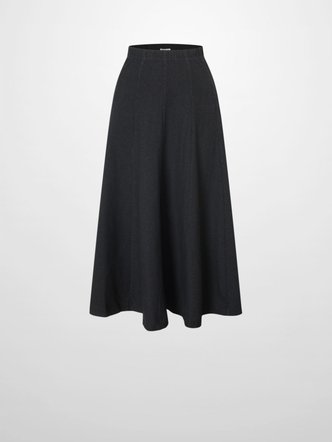 Paneled Flare Skirt 25&quot;-Solid Black
