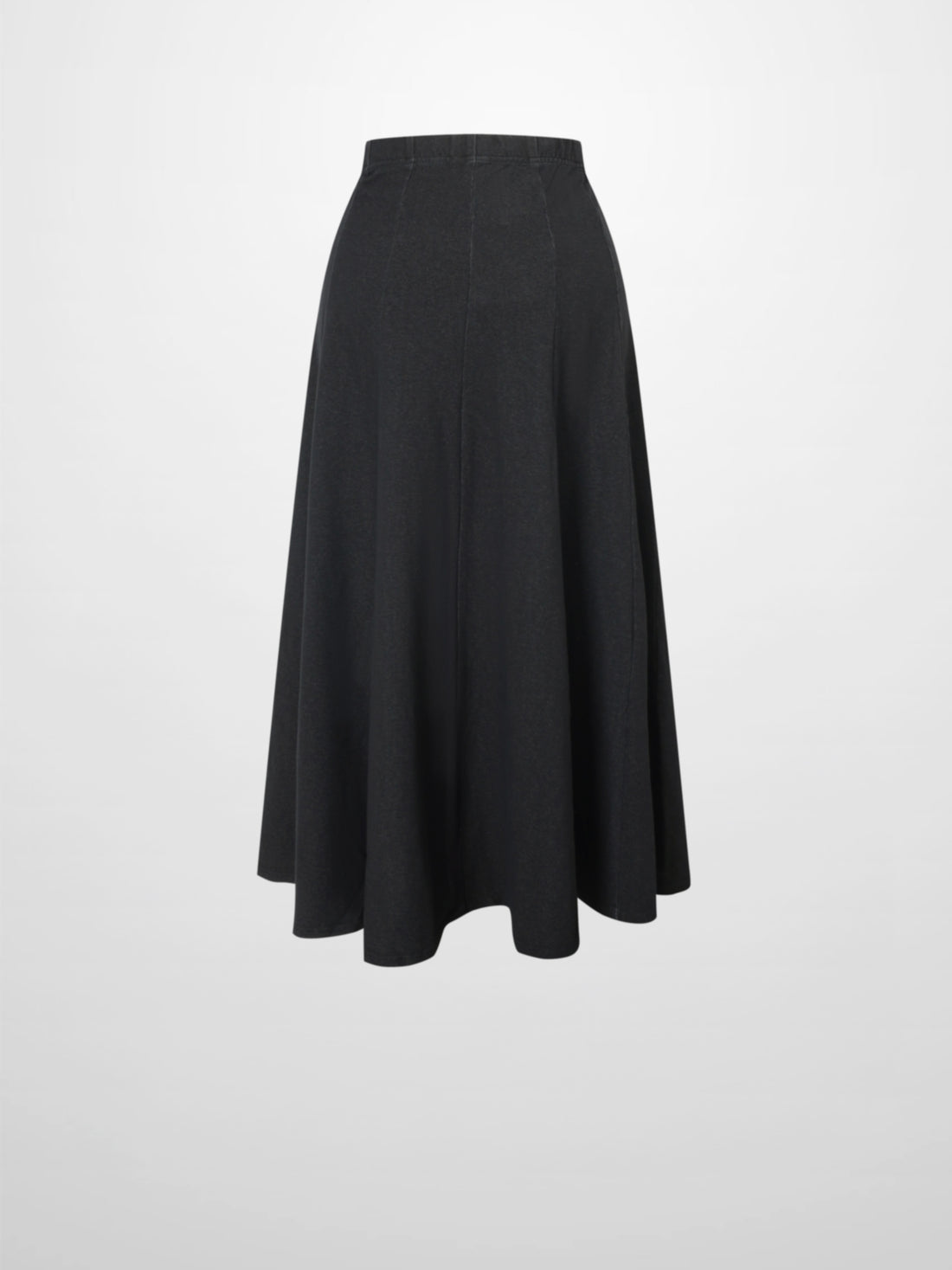Paneled Flare Skirt 25&quot;-Solid Black