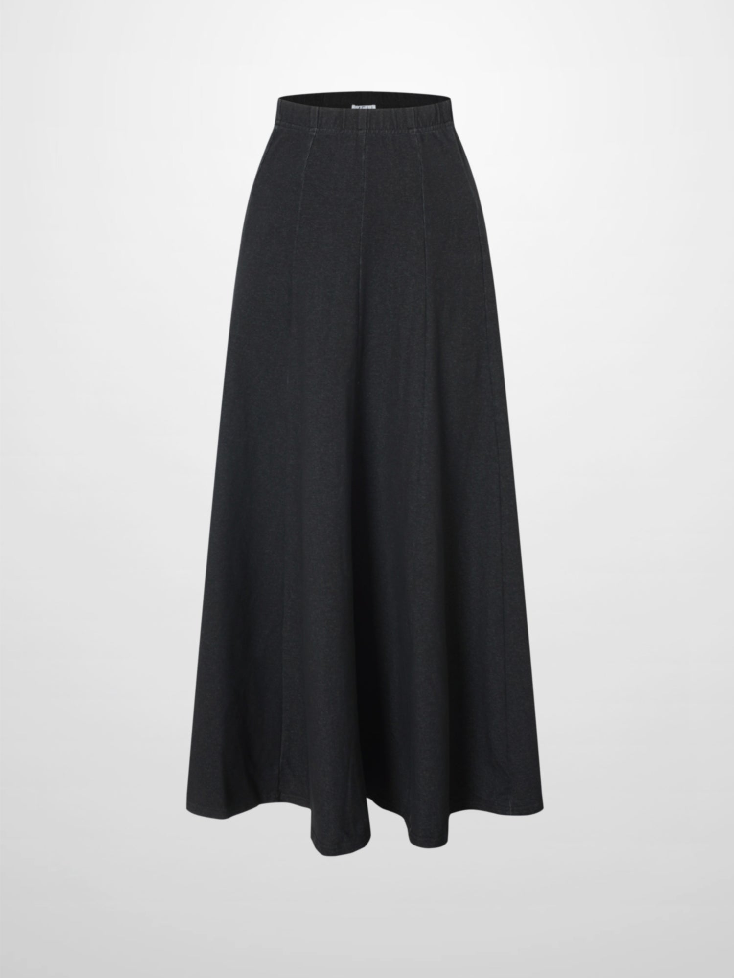 Paneled Flare Skirt 35&quot;-Solid Black