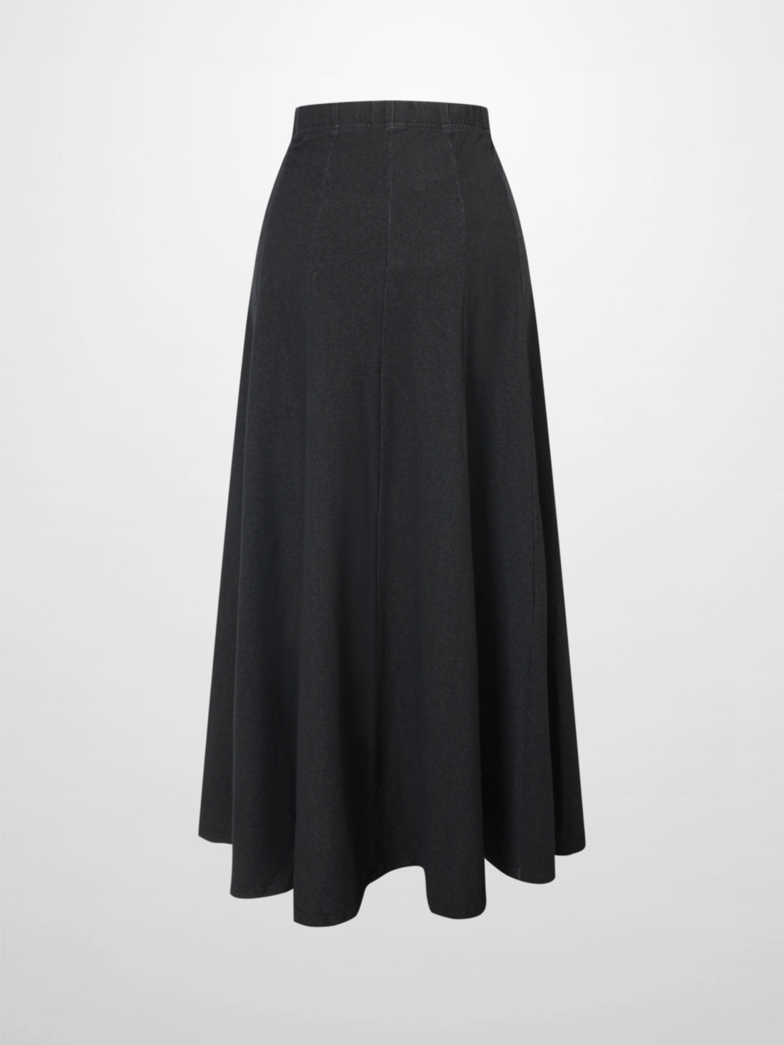 Paneled Flare Skirt 35&quot;-Solid Black