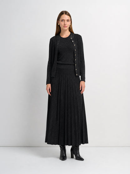 Lurex Sleeveless Top - Black