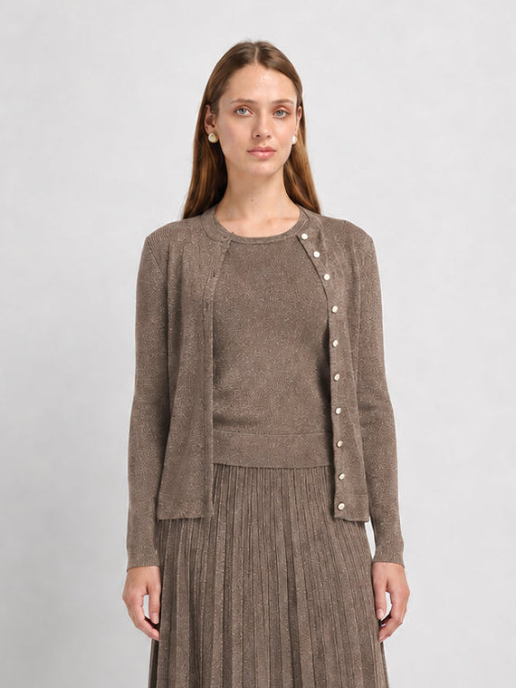 Lurex Cardigan - Brown