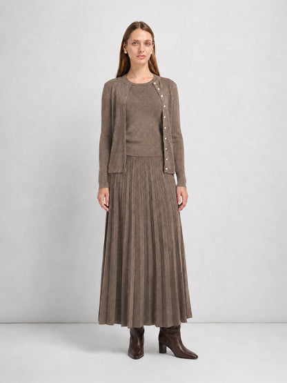 Lurex Cardigan - Brown