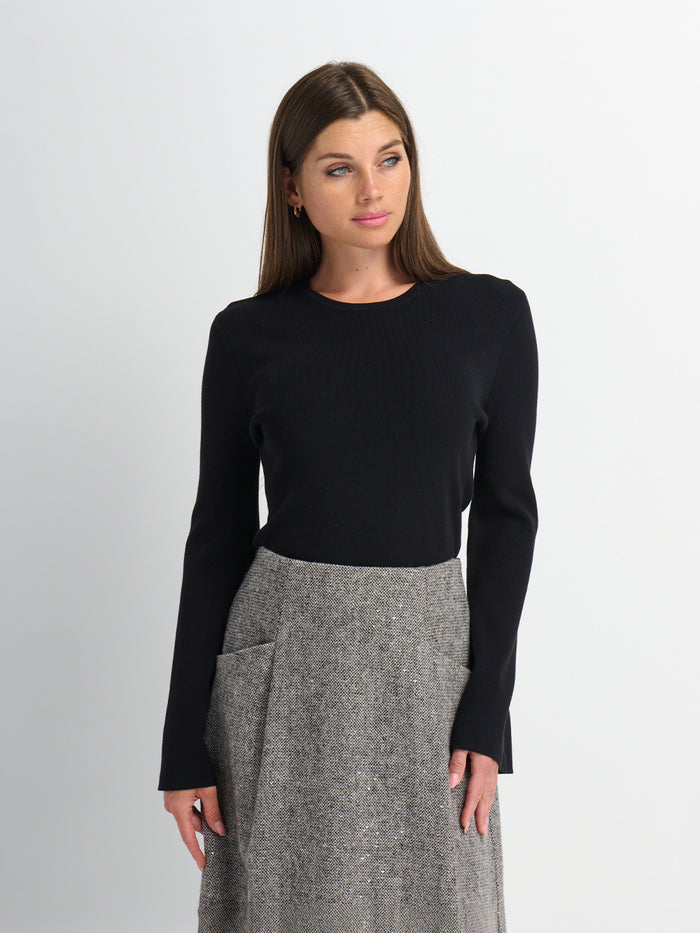 Bell Sleeve Sweater - Black