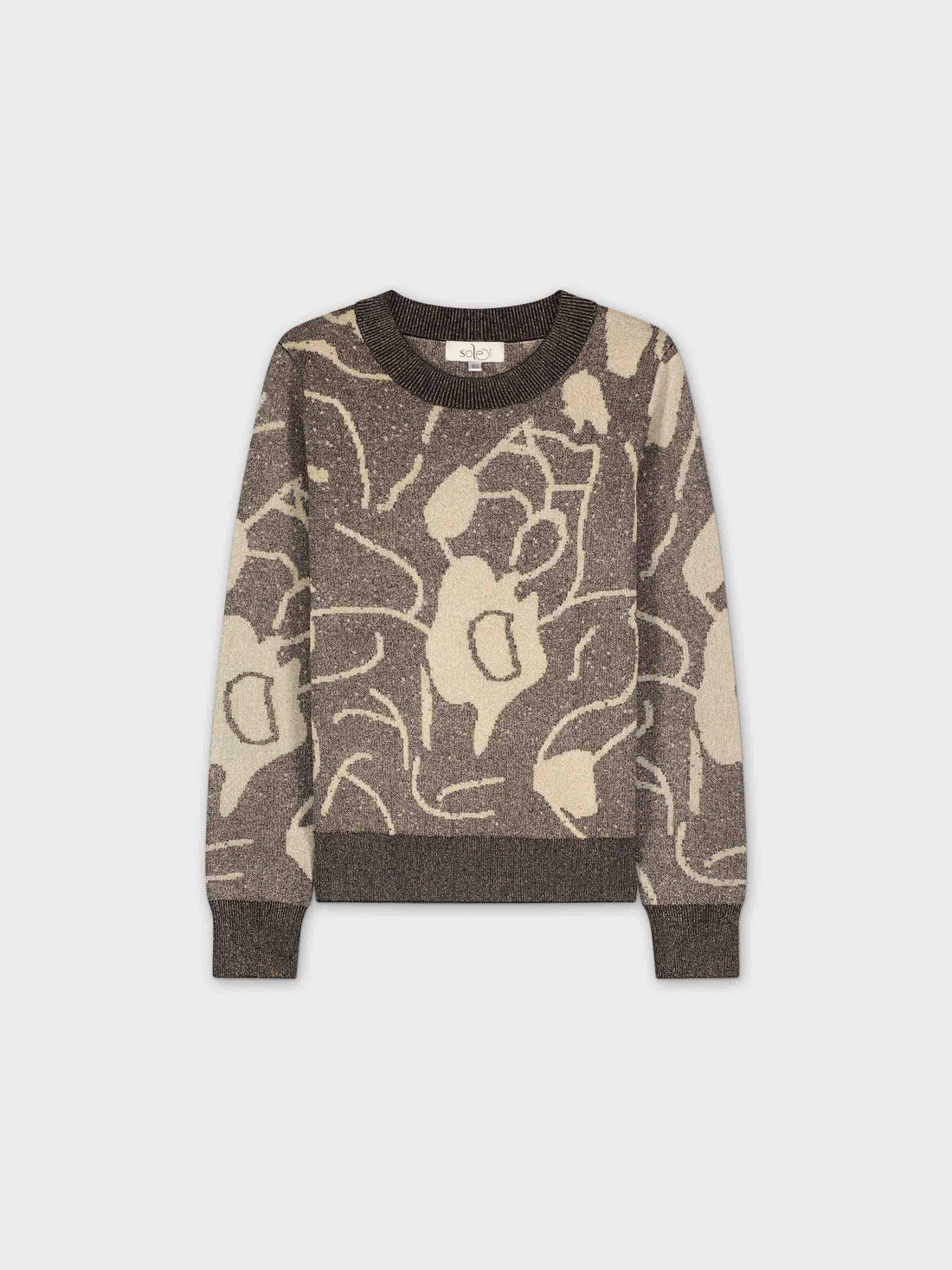 LUREX FLORAL SWEATER-BLACK/GOLD