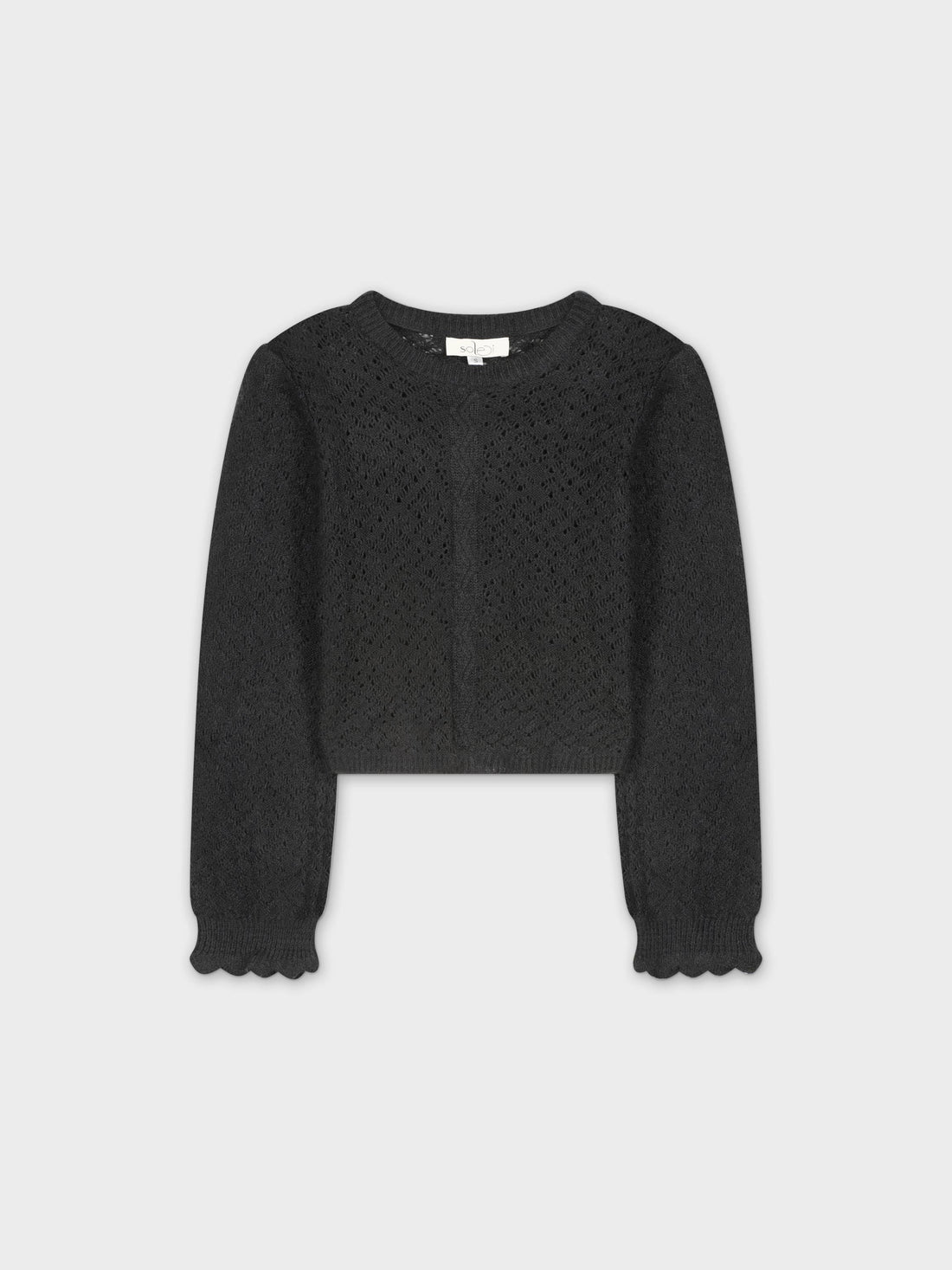 SUÉTER CROCHET CROP-NEGRO