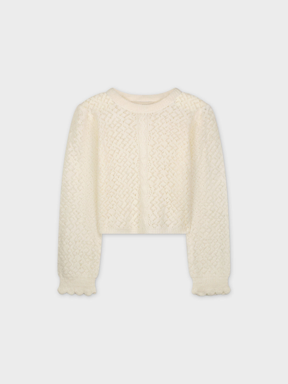 SUÉTER CROCHET CROP-CREMA