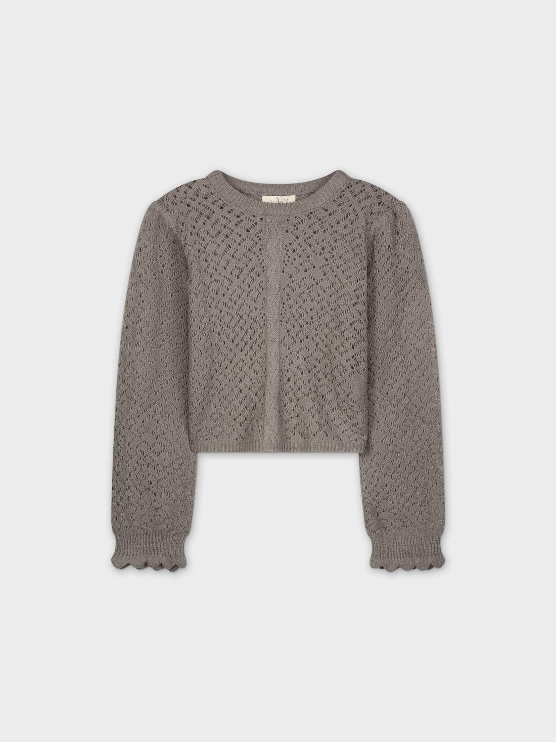 SUÉTER CROCHET CROP-GRIS