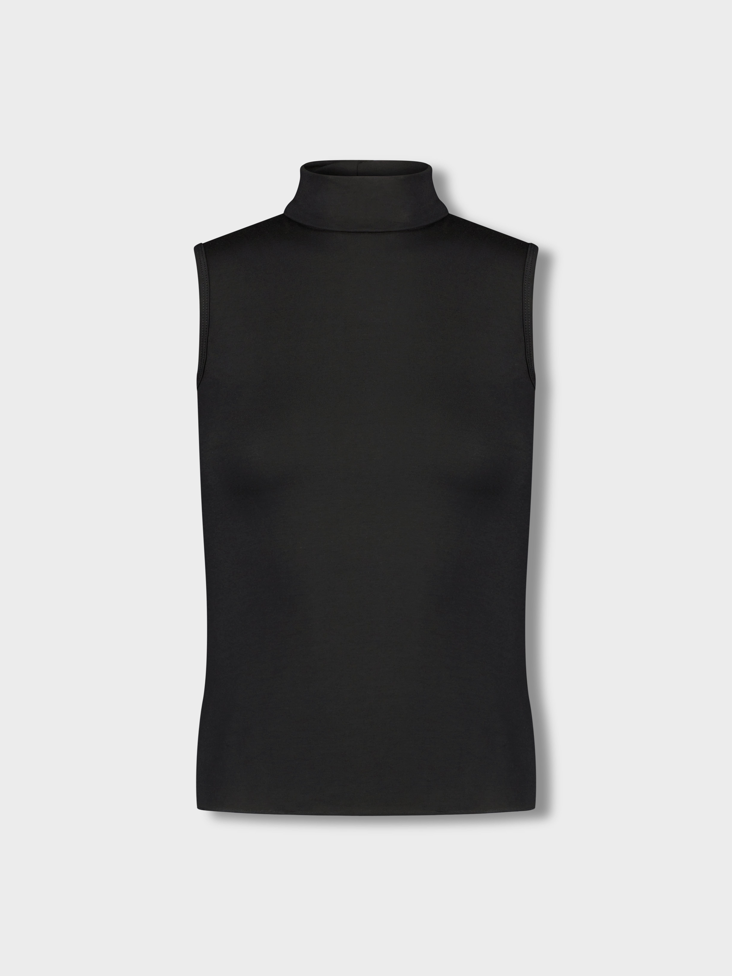 SLEEVELESS MODAL TURTLENECK-BLACK