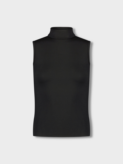 SLEEVELESS MODAL TURTLENECK-BLACK
