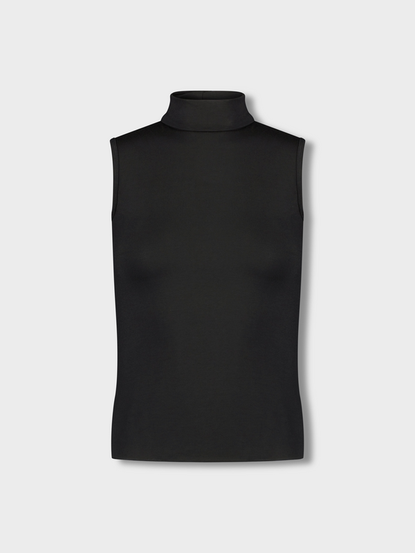 SLEEVELESS MODAL TURTLENECK-BLACK