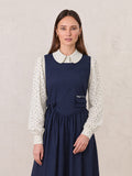Peter Pan Collar Blouse-Grey Floral