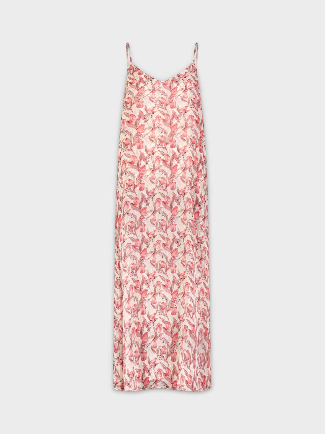 PRINTED V NECK LAYERING DRESS-TULIP