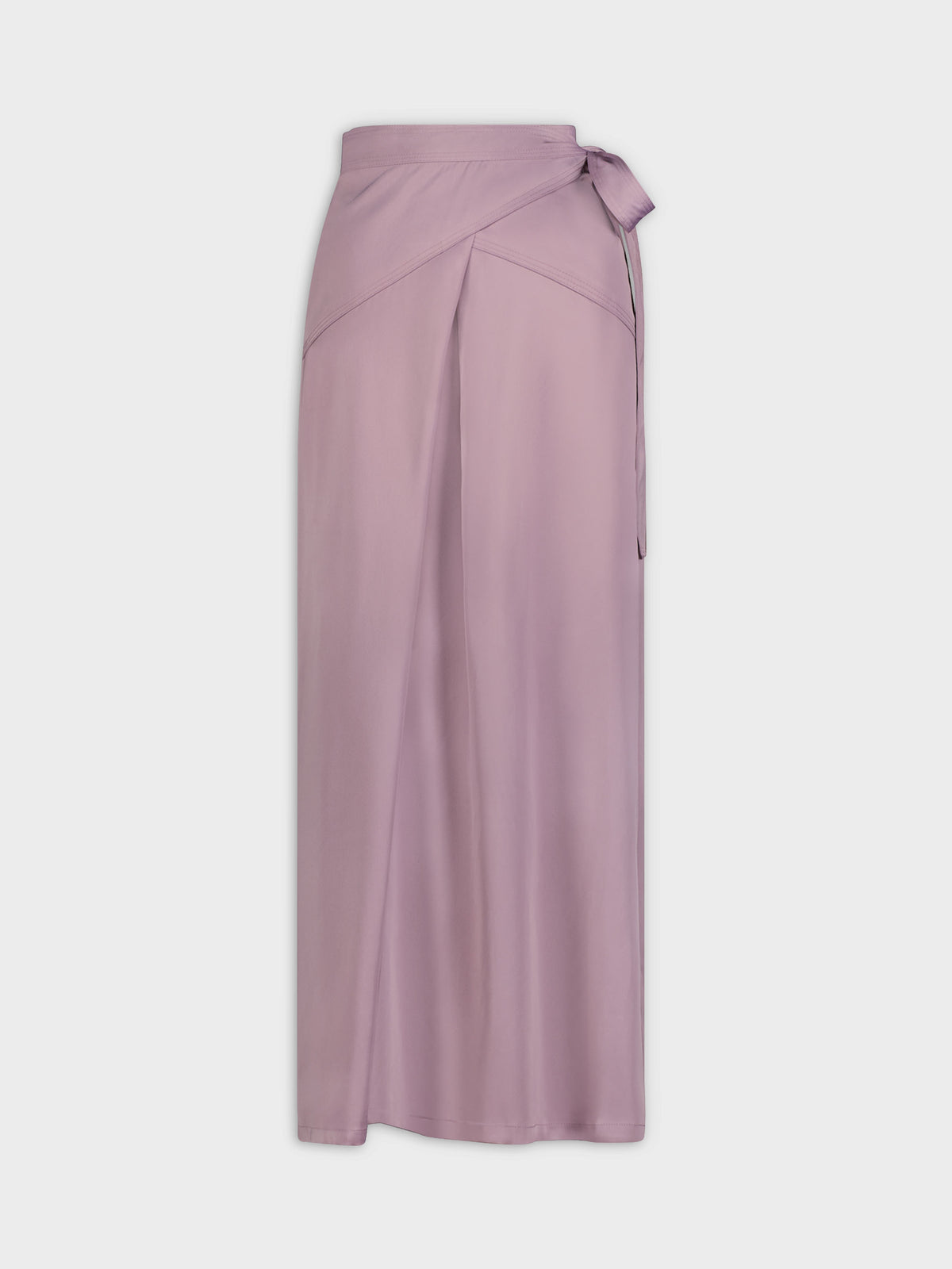 Satin Wrap Skirt-Lavender