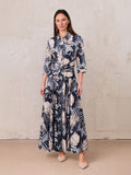 Ruched Knot Dress-Floral