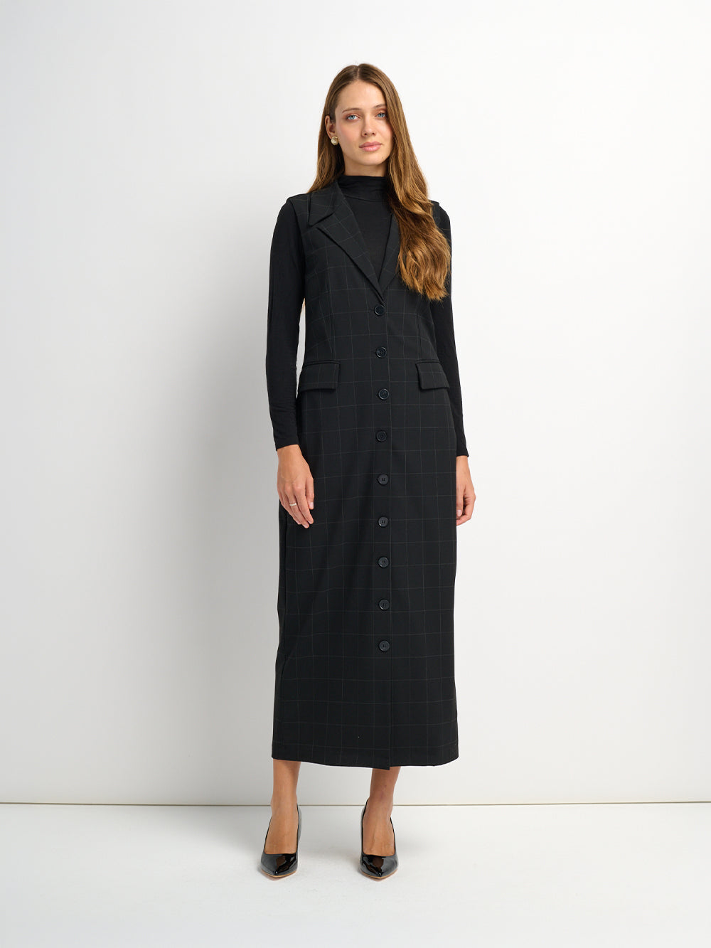 Belted Maxi Jumper - Black