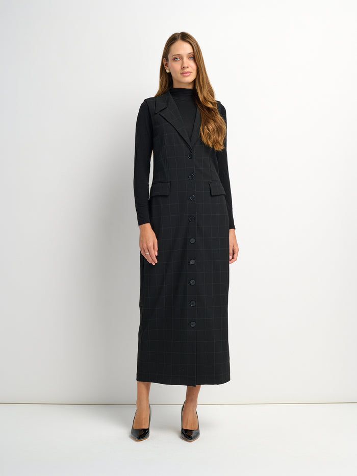 Belted Maxi Jumper - Black
