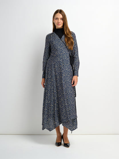 Handkerchief Hem Wrap Dress - Mini Floral