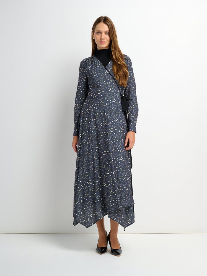 Handkerchief Hem Wrap Dress - Mini Floral