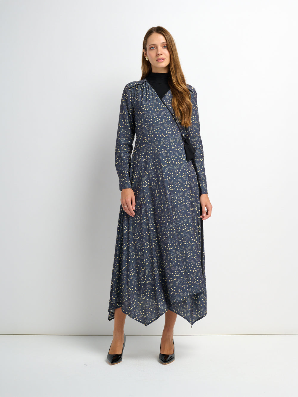 Handkerchief Hem Wrap Dress - Mini Floral
