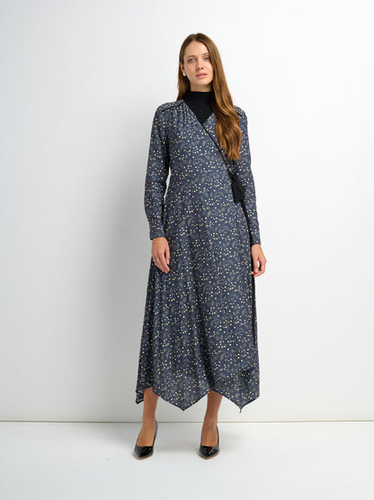 Handkerchief Hem Wrap Dress - Mini Floral