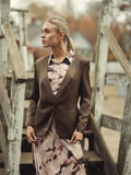 Satin Evening Blazer-Taupe