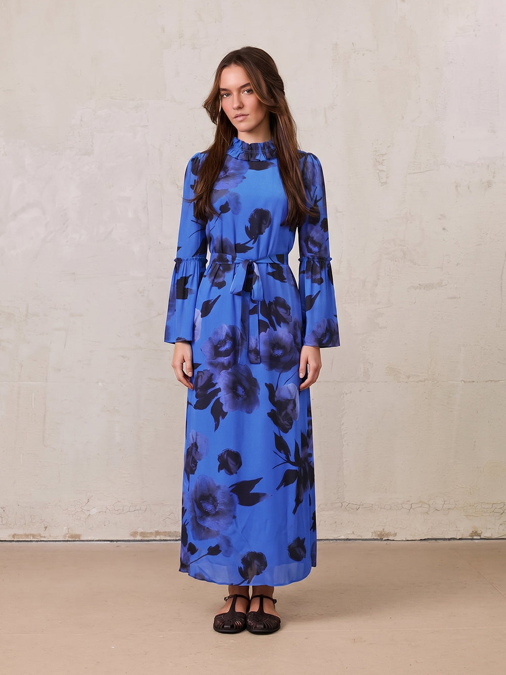 Shift Maxi Dress-Cobalt Blue