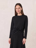 Side Knot Tee-Black