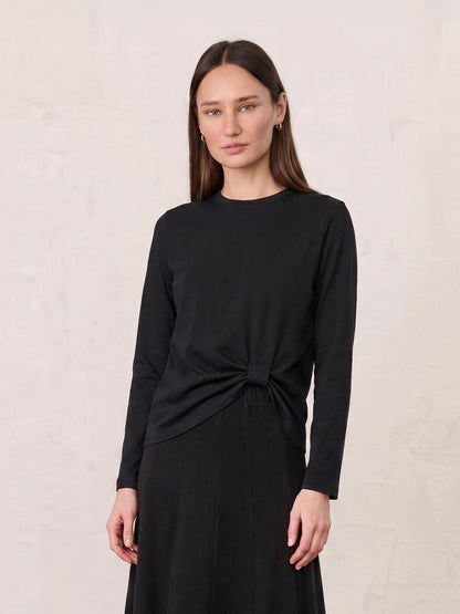 Side Knot Tee-Black