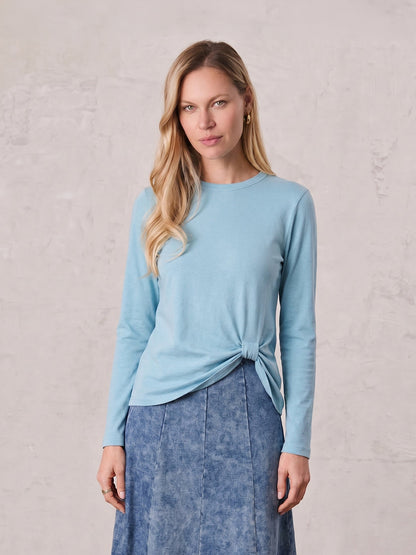 Side Knot Tee-Light Blue