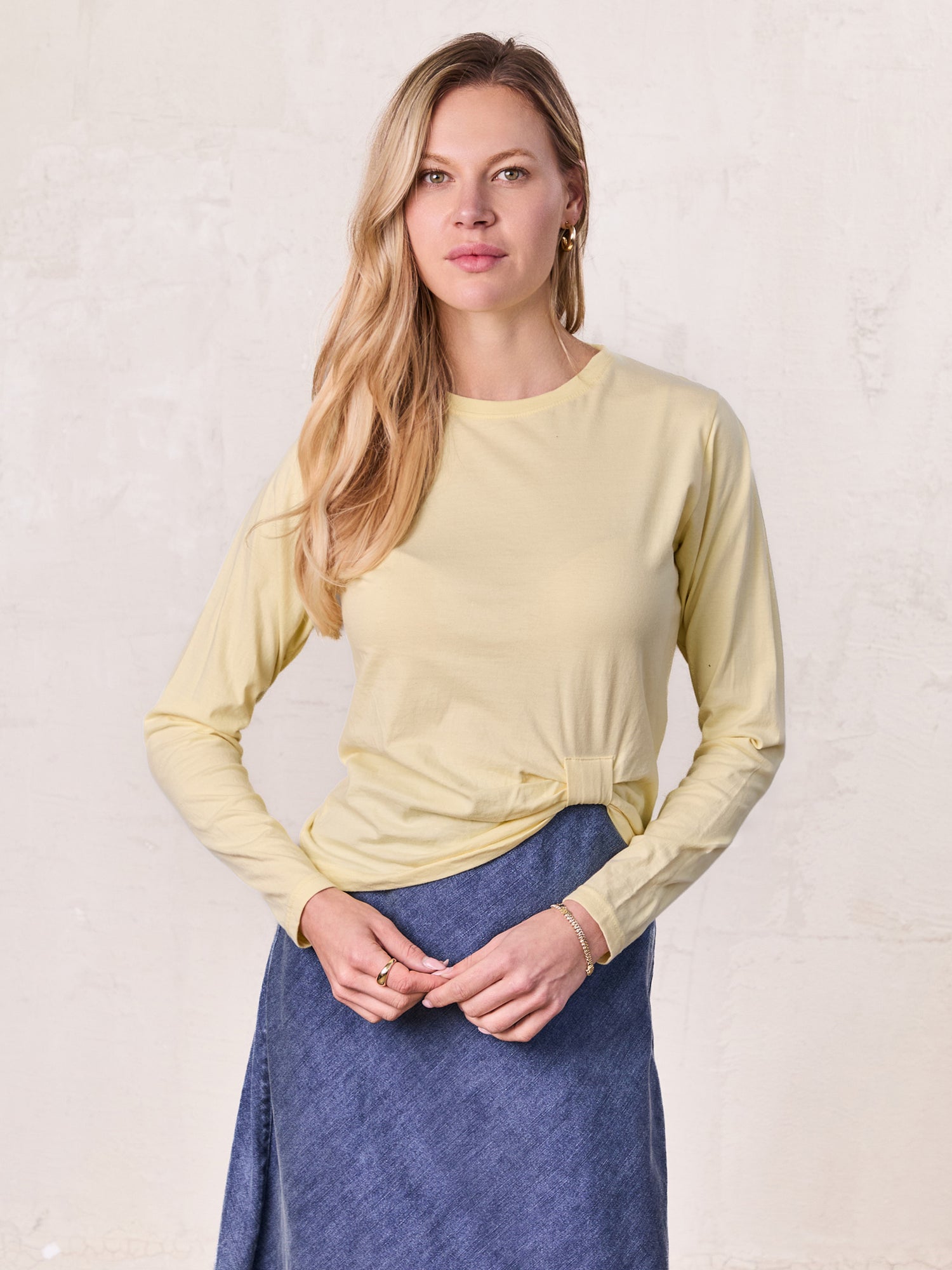 Side Knot Tee-Yellow