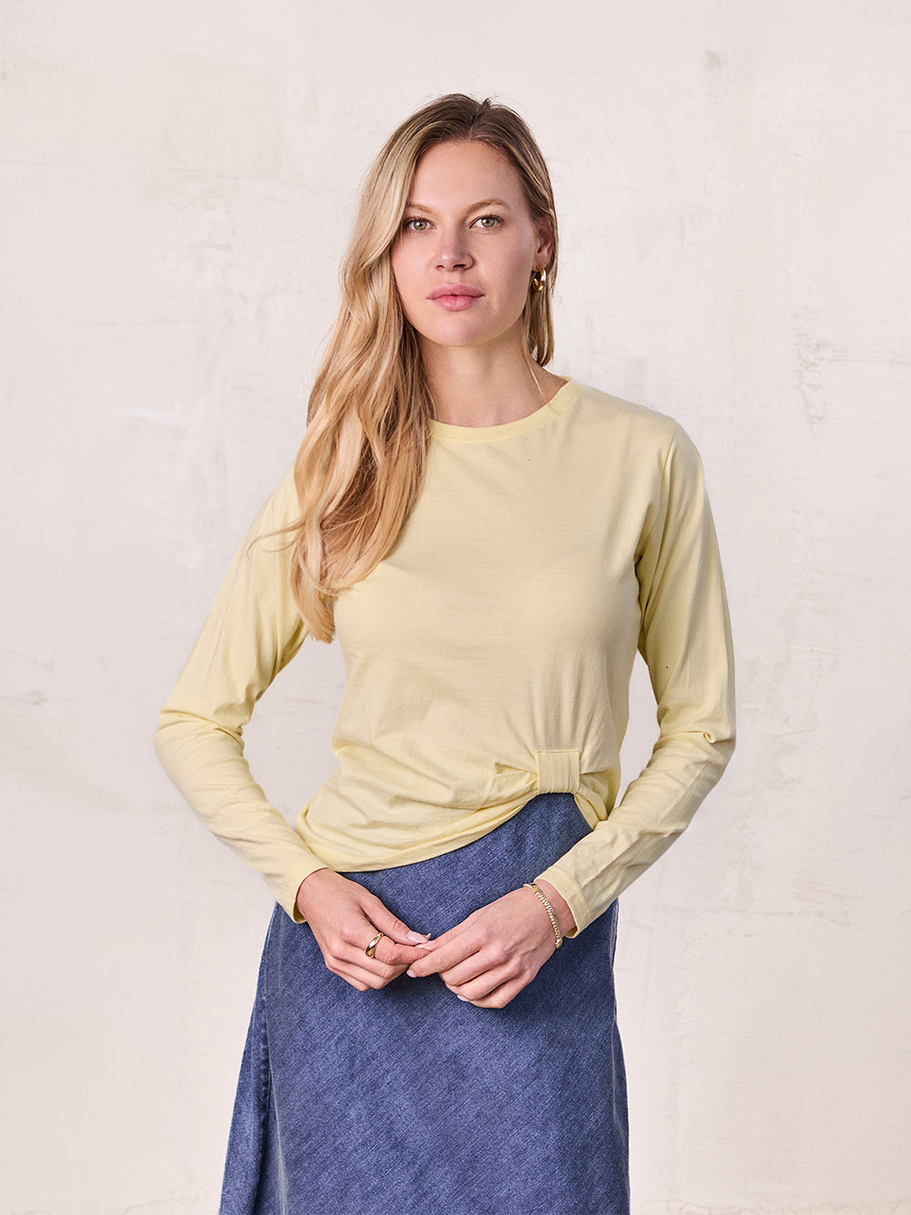 Side Knot Tee-Yellow